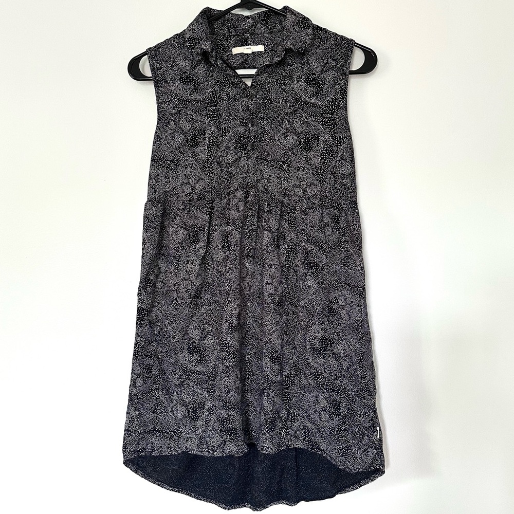 Vans Sleeveless Open Back mini Collared Dress black and white skull pacsun